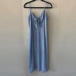 & Other Stories Blue Floral Sun Dress with leg slit